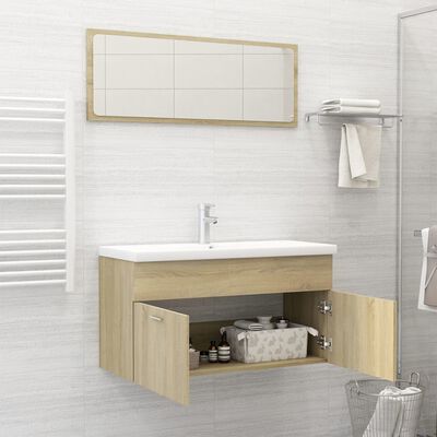 vidaXL Ensemble de meubles de salle de bain Chêne sonoma Aggloméré