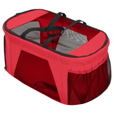 vidaXL Poussette pour chien pliante à 2 niveaux Rouge 83x48x97 cm