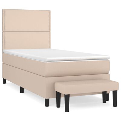 vidaXL Sommier à lattes de lit avec matelas Cappuccino 80x200 cm