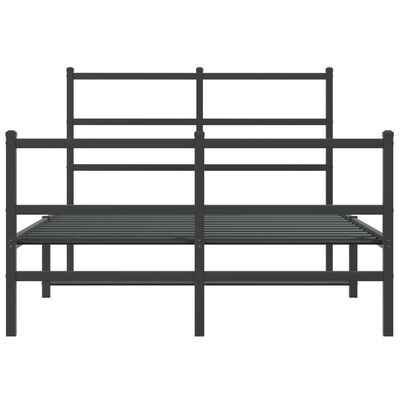 vidaXL Cadre de lit métal sans matelas avec pied de lit noir 120x190cm