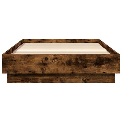 vidaXL Cadre de lit sans matelas chêne fumé 75x190cm bois d'ingénierie