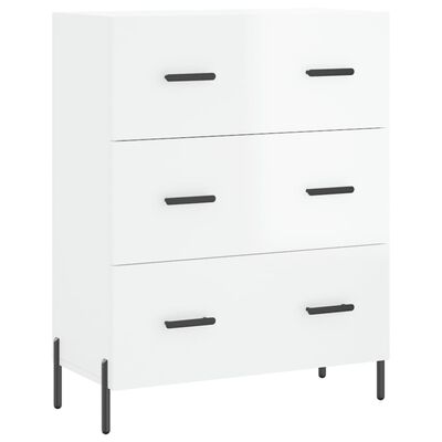 vidaXL Buffet haut Blanc brillant 69,5x34x180 cm Bois d'ingénierie