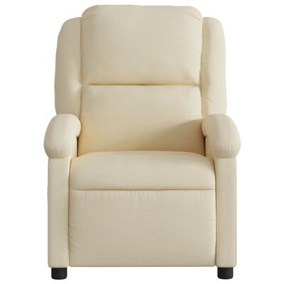 vidaXL Fauteuil inclinable de massage électrique crème tissu