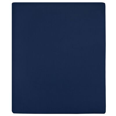 vidaXL Draps-housses Jersey 2 pcs Bleu marine 180x200 cm Coton