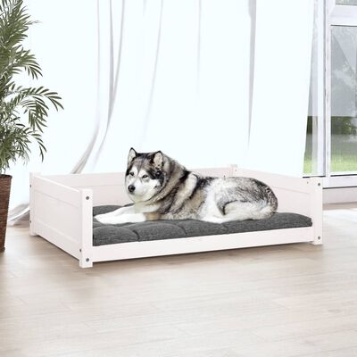 vidaXL Lit pour chien Blanc 105,5x75,5x28 cm Bois de pin solide