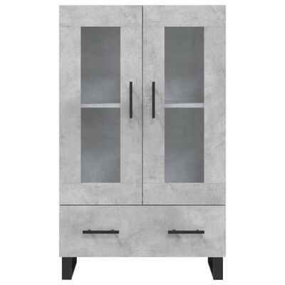 vidaXL Buffet haut gris béton 69,5x31x115 cm bois d'ingénierie