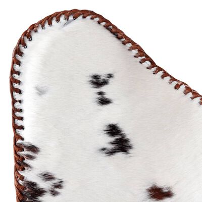 vidaXL Chaise papillon marron et blanc cuir de vache