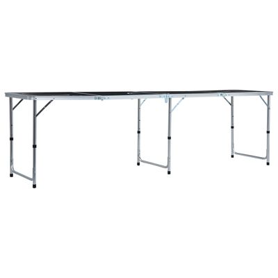 vidaXL Table de bière-pong pliable 240 cm Noir