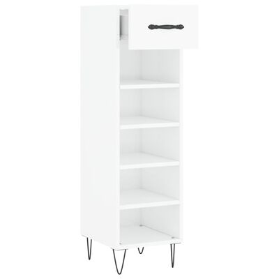 vidaXL Armoire à chaussure Blanc brillant 30x35x105 cm Bois ingénierie