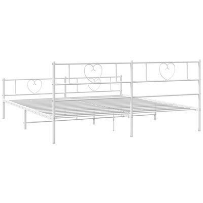 vidaXL Cadre de lit métal sans matelas et pied de lit blanc 183x213 cm