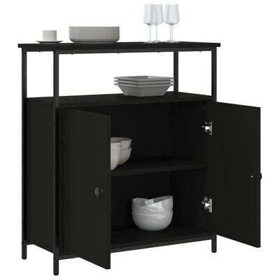 vidaXL Buffet noir 70x30x80 cm bois d'ingénierie