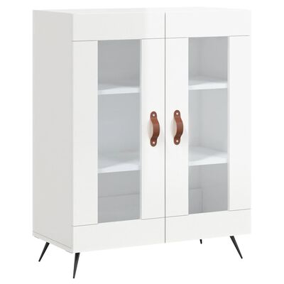 vidaXL Buffet haut Blanc brillant 69,5x34x180 cm Bois d'ingénierie