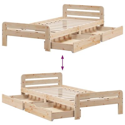 vidaXL Cadre de lit sans matelas 75x190 cm bois de pin massif