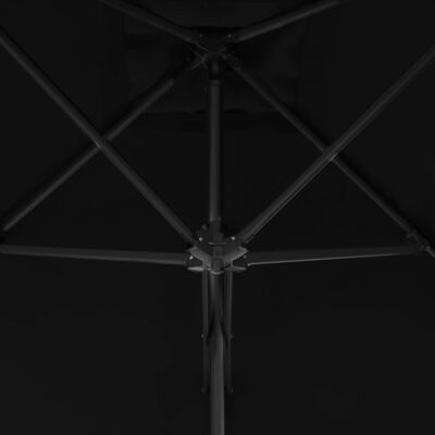 vidaXL Parasol de jardin avec mât en acier noir 250x250x230 cm