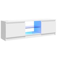 vidaXL Meuble TV avec lumières LED blanc brillant 120x30x35,5 cm