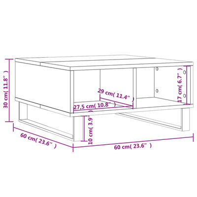 vidaXL Table basse blanc brillant 60x60x30 cm bois d'ingénierie