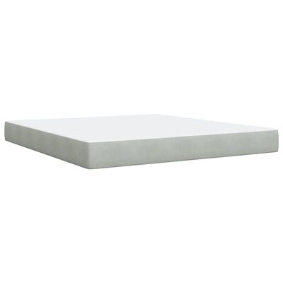 vidaXL Sommier à lattes de lit et matelas Gris clair 180x200cm Velours