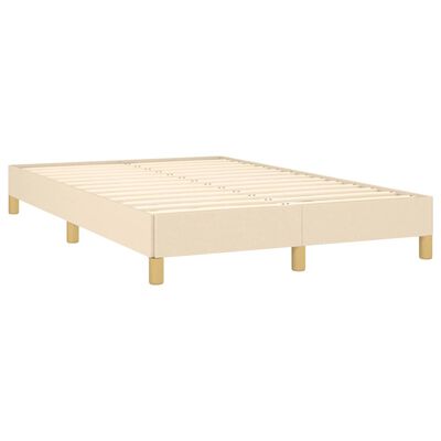 vidaXL Sommier à lattes de lit avec matelas crème 120x190 cm tissu