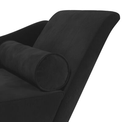 vidaXL Chaise longue avec coussins noir velours