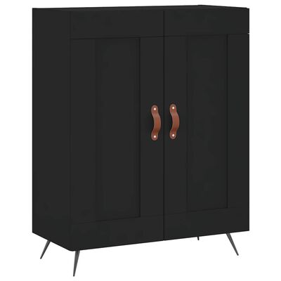 vidaXL Buffet haut Noir 69,5x34x180 cm Bois d'ingénierie