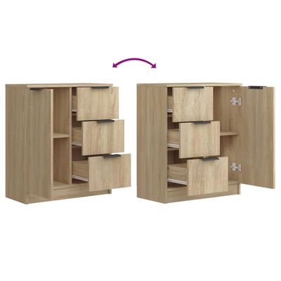 vidaXL Buffets 2 pcs Chêne sonoma 60x30x70 cm Bois d'ingénierie