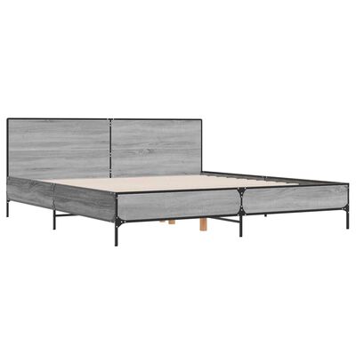 vidaXL Cadre de lit sans matelas sonoma gris 180x200 cm