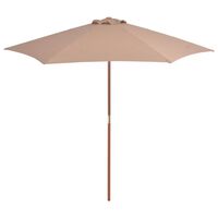 vidaXL Parasol avec mât en bois 270 cm Taupe