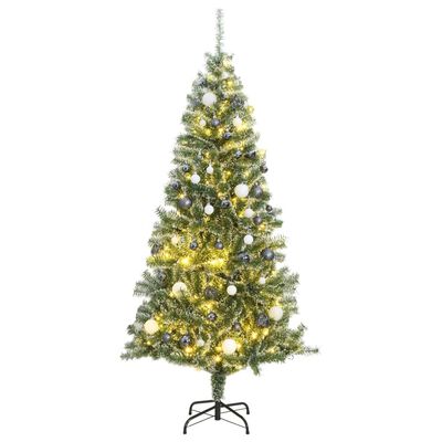 vidaXL Sapin de Noël artificiel 300 LED&boules&neige floquée 210 cm