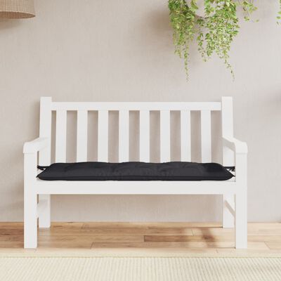 vidaXL Coussin de banc de jardin noir 120x50x7 cm tissu oxford