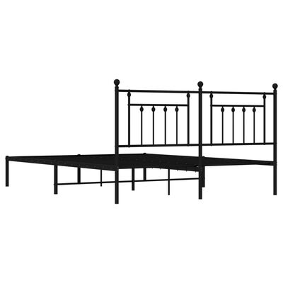 vidaXL Cadre de lit métal sans matelas avec tête de lit noir 183x213cm