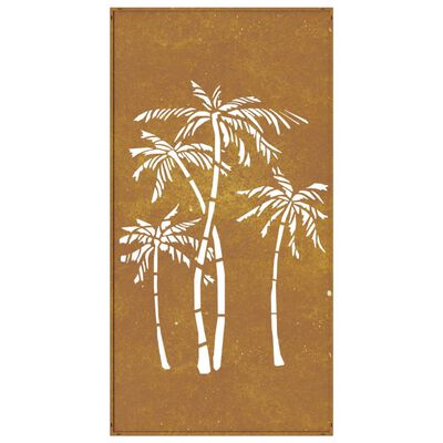 vidaXL Décoration murale jardin 105x55 cm acier corten design palmier