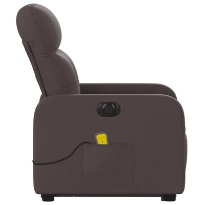 vidaXL Fauteuil inclinable de massage électrique Marron foncé Tissu