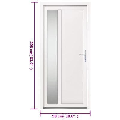 vidaXL Porte d'entrée Blanc 98x208 cm PVC