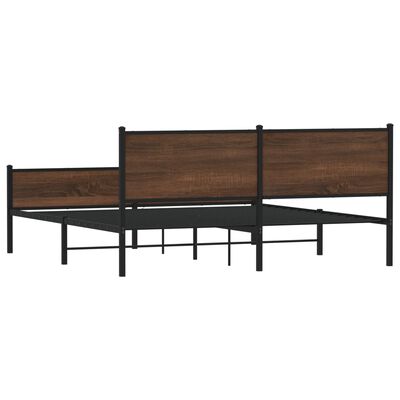 vidaXL Cadre de lit en métal sans matelas chêne marron 183x213 cm