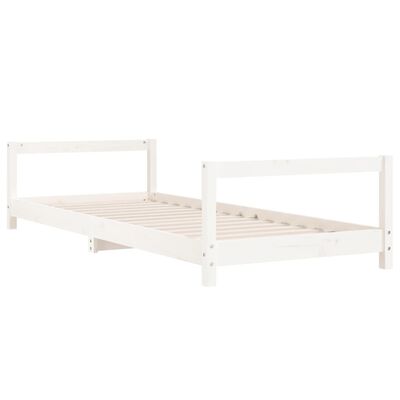 vidaXL Cadre de lit pour enfants blanc 90x190 cm bois de pin massif