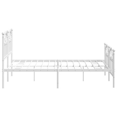 vidaXL Cadre de lit métal sans matelas et pied de lit blanc 140x200 cm