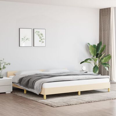 vidaXL Cadre de lit sans matelas crème 200x200 cm tissu