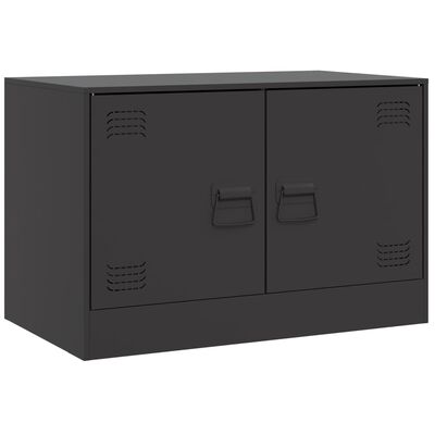 vidaXL Meuble TV noir 67x39x44 cm acier