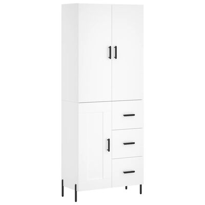 vidaXL Buffet haut Blanc 69,5x34x180 cm Bois d'ingénierie