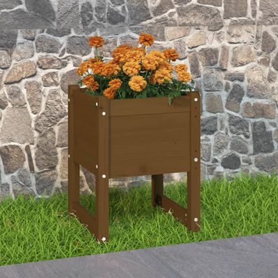 vidaXL Jardinière Marron miel 40x40x52,5 cm Bois massif de pin