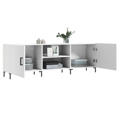 vidaXL Meuble TV blanc 150x30x50 cm bois d'ingénierie