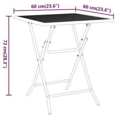 vidaXL Ensemble à manger de jardin 3 pcs Maille Métal Anthracite