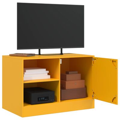 vidaXL Meuble TV jaune moutarde 67x39x44 cm acier