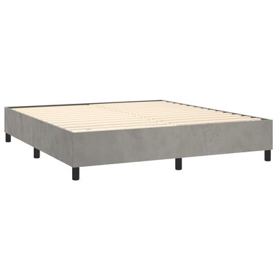 vidaXL Sommier à lattes de lit et matelas Gris clair 160x200cm Velours