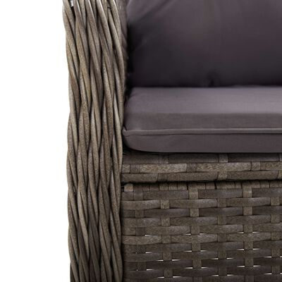 vidaXL Mobilier de bistro de jardin 5 pcs Résine tressée Gris