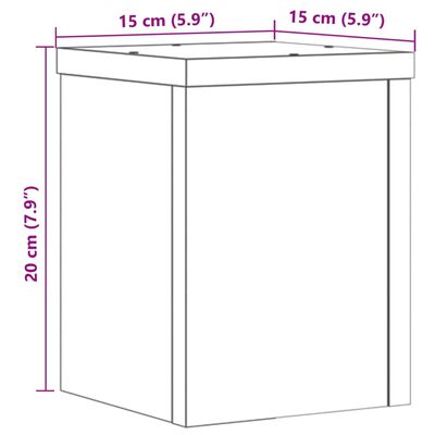 vidaXL Supports pour plantes 2 pcs noir 15x15x20 cm bois d'ingénierie