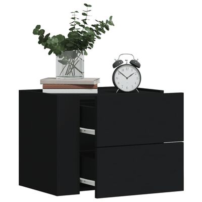 vidaXL Tables de chevet murales 2 pcs noir 45x30x35 cm