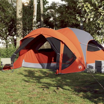 vidaXL Tente de cabine familiale 6 personnes gris orange imperméable