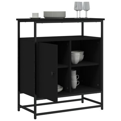 vidaXL Buffet noir 69x35x80 cm bois d'ingénierie