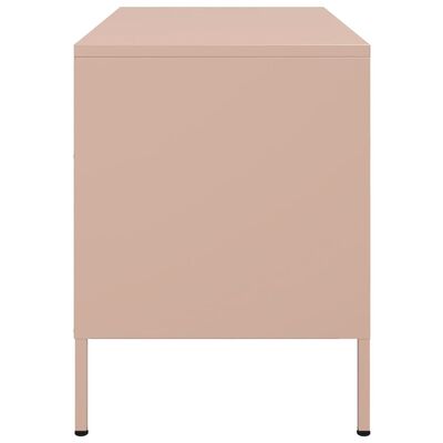 vidaXL Meuble TV rose 68x39x50,5 cm acier